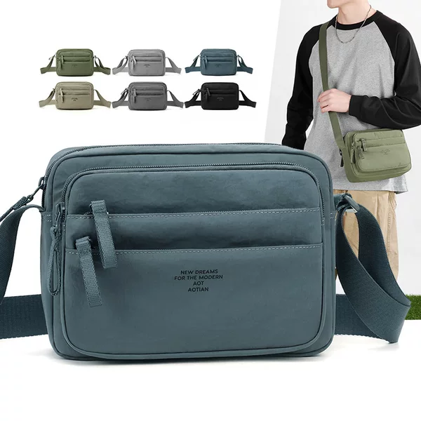 Cross-Border New Style Casual Fashion Versatile Shoulder Bag for Men and Women with Multiple Compartments for Outdoor Travel and Commuting