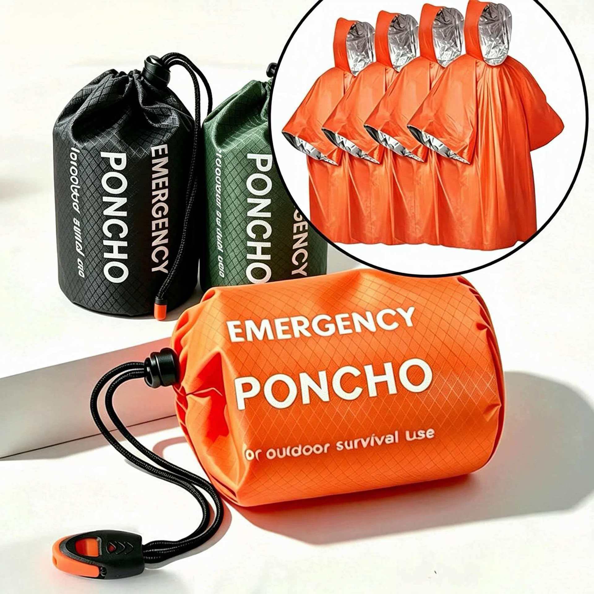 New Outdoor Essential Portable Raincoat for Camping, Hiking, Emergency Use, Windproof, Waterproof, Adventure Raincoat, Available in Multiple Colors and Styles