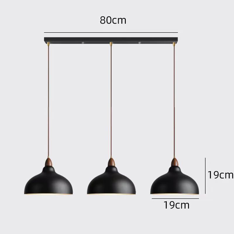 Three-head small black long plate combination chandelier