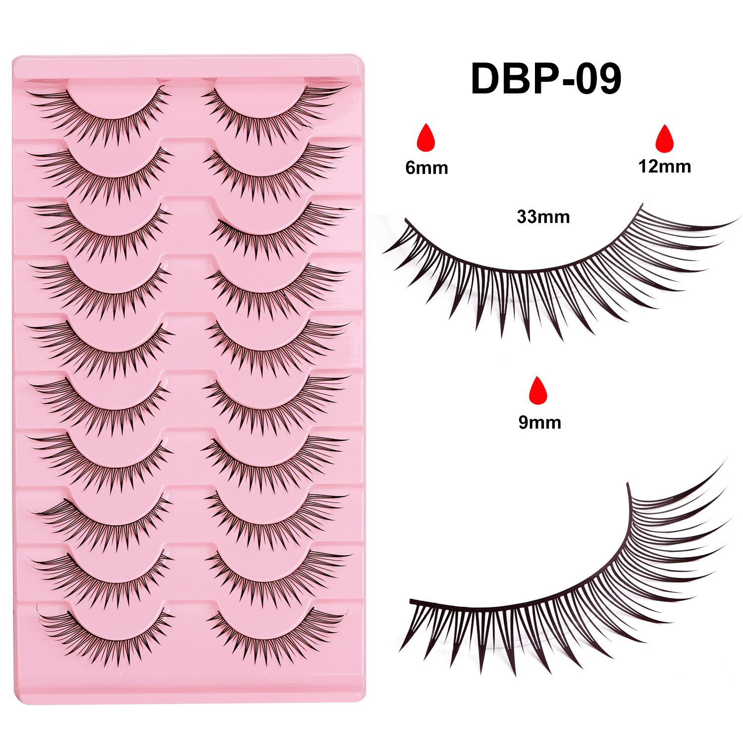 DBP-09 (에어속눈썹) 여우형 가볍고 얇고 부드러운 줄기