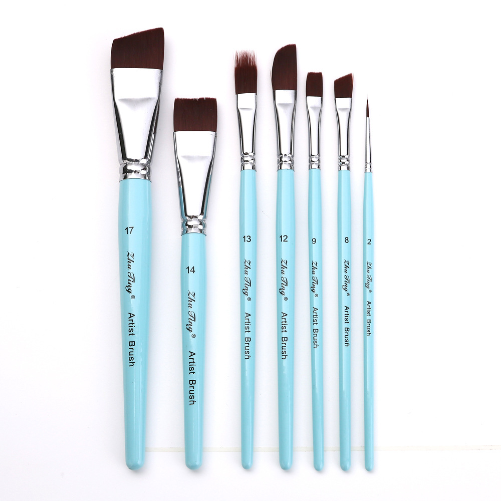 Cepillo especial para pintura facial, pincel, juego de 17 bolígrafos de gancho, bolígrafos en relieve, cepillos de fila, picos planos, picos oblicuos, pétalos