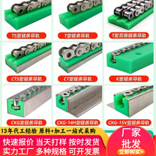 聚乙烯链条导轨道托板耐磨双排传动T型导向尼龙输送食品流水线
