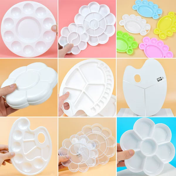 Plastic Plum Blossom Color Palette Gouache Color Palette Acrylic Color Palette Children's Color Palette Dish Oval Color Palette