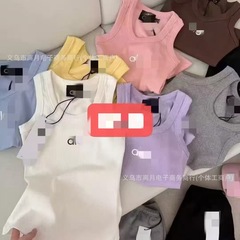 al瑜伽服运动背心针织螺纹健身跑步美背吊带