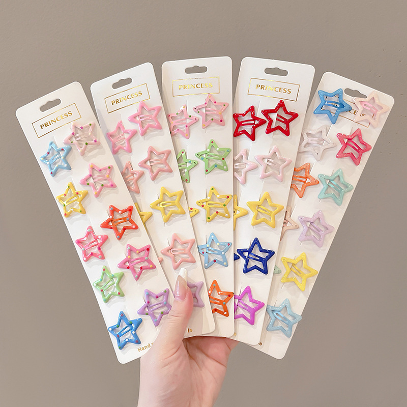 Linda estrella y2g horquilla hembra clip lateral flequillo BB clip horquilla para niños dopamina clip de color tocado