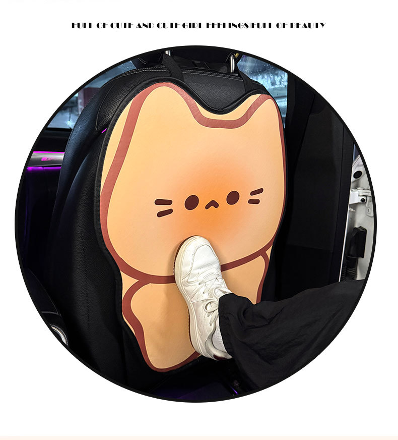Cream Kitten Car Anti-Kick Pad Universal Rear Seat Back Anti-Dirty Protective Pad Car Rear Protection Kick Pad