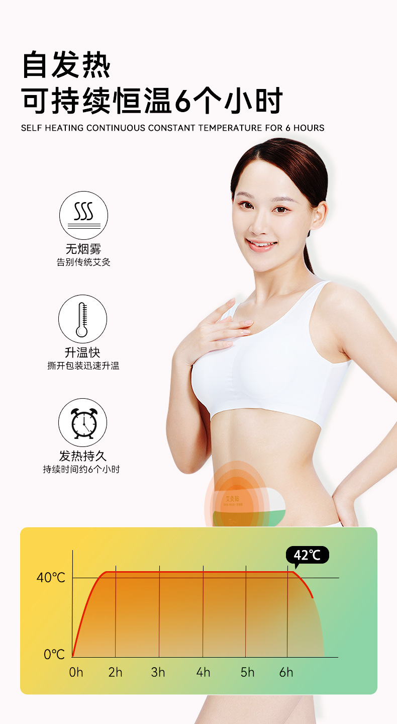 Moxa Heat Patch Self Heating Mugwort Warming Patch for Neck Knee Joints Full Body 5 Patches per Box quality and texture