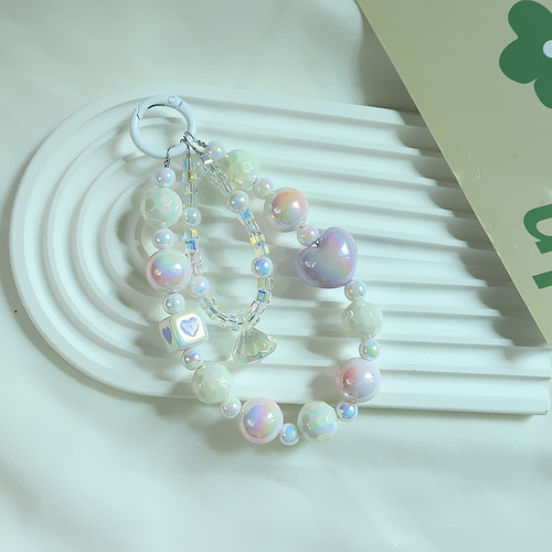 Original Fresh Fruit Color Heart Crystal Glass Bead Necklace Pendant for Girls, Heartfelt Gift, Perfect for Bags and Accessories