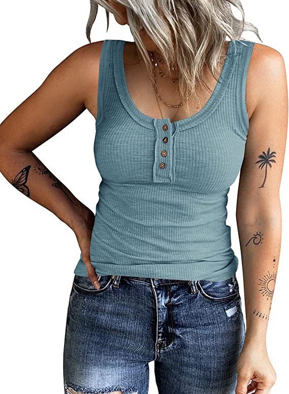 2022 Amazon desea otoño nuevo europeo y americano transfronterizo Botón de las mujeres chaleco color cuello en V manga larga Camiseta top image 7