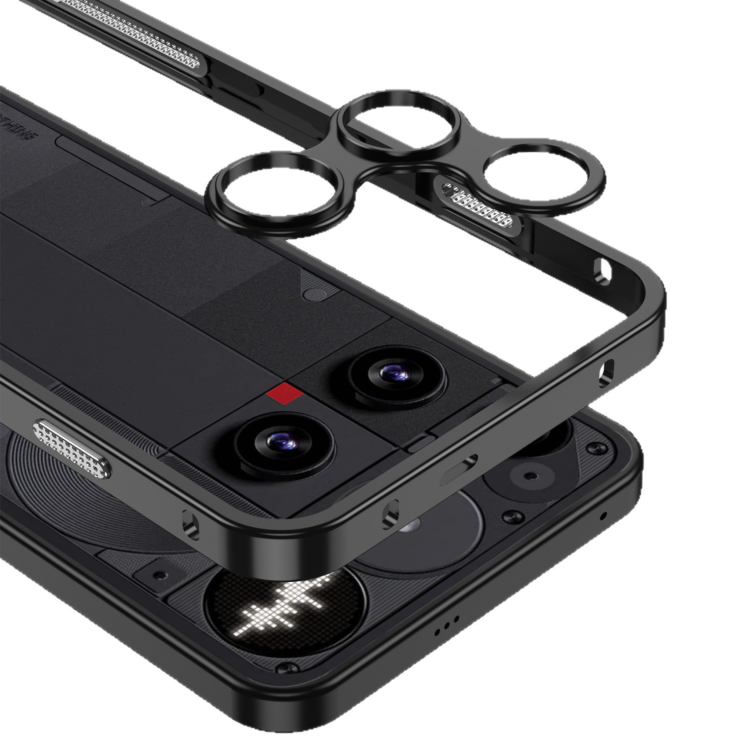 Cross-Border Applicable Metal Lens Frame Hajima Buckle Phone Case for Nothing Phone3/Phone3A/3Apro