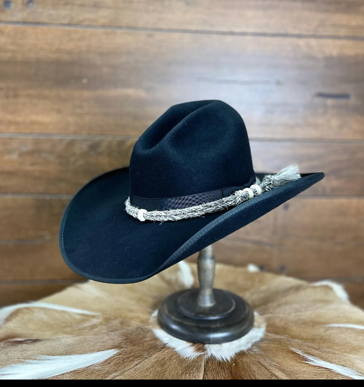 Nuovo cappello a cilindro in lana nera alla moda e versatile in feltro di pecora con decorazione a nastro_voghion.com