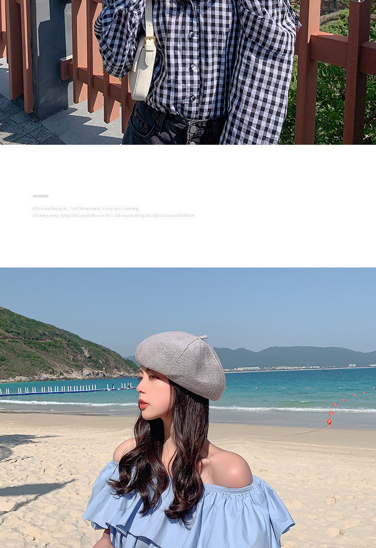 Solid Color Breathable Beret Octagonal Hat NSKJM104126