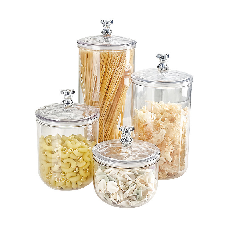 透明プラスチック密封缶コーヒー豆茶キッチン五穀雑穀貯蔵缶スナックビスケットキャンディー収納缶|undefined