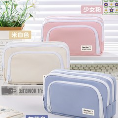 シンプルで大容量のペンケース、中学生向けインスタ風文具箱、高級感のある小学生用文具袋、鉛筆ケース、カスタムメイド
