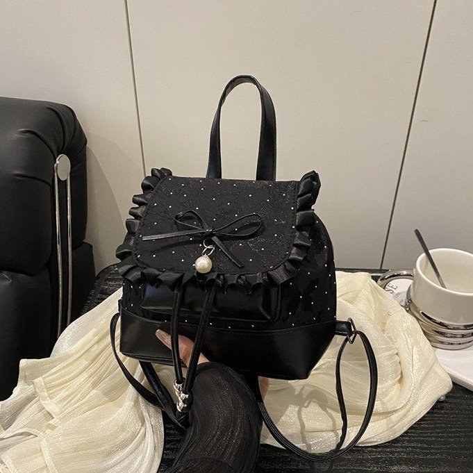 Damenrucksack Klein Mit Trendiger Schleife Und Spitze Modern_voghion.com