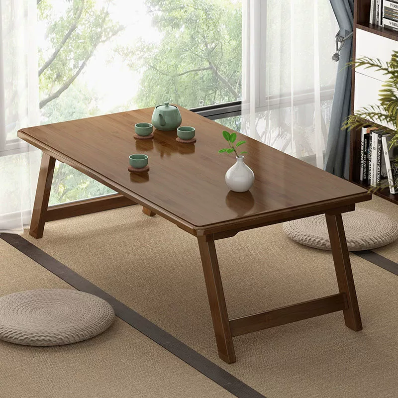 Складной журнальный столик в японском стиле татами для эркера, чайный столик на подоконнике дома, чайный столик из массива дерева, низкий напольный столик.