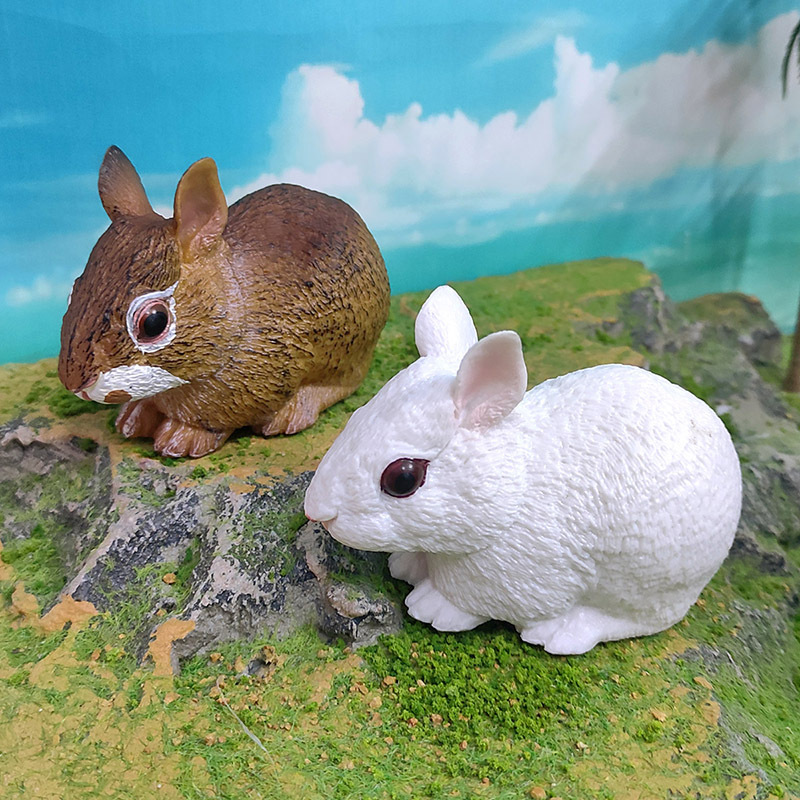 Simulación transfronteriza modelo de conejo mascota para niños cognitiva Lop conejo jugando conejo comiendo hierba adornos decorativos de animales