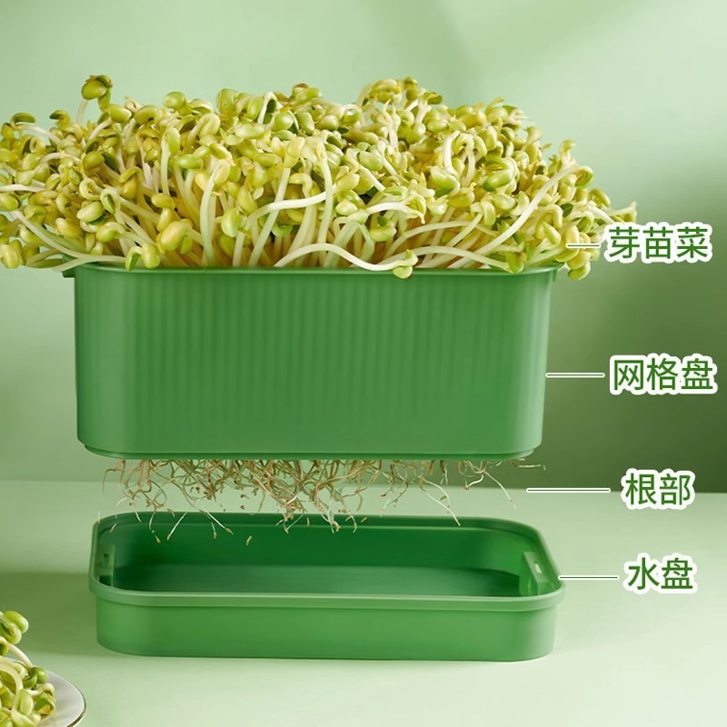 植芽盆発もやし神器黄緑豆芽無土栽培水培盤育苗盤芽菜盤種|undefined