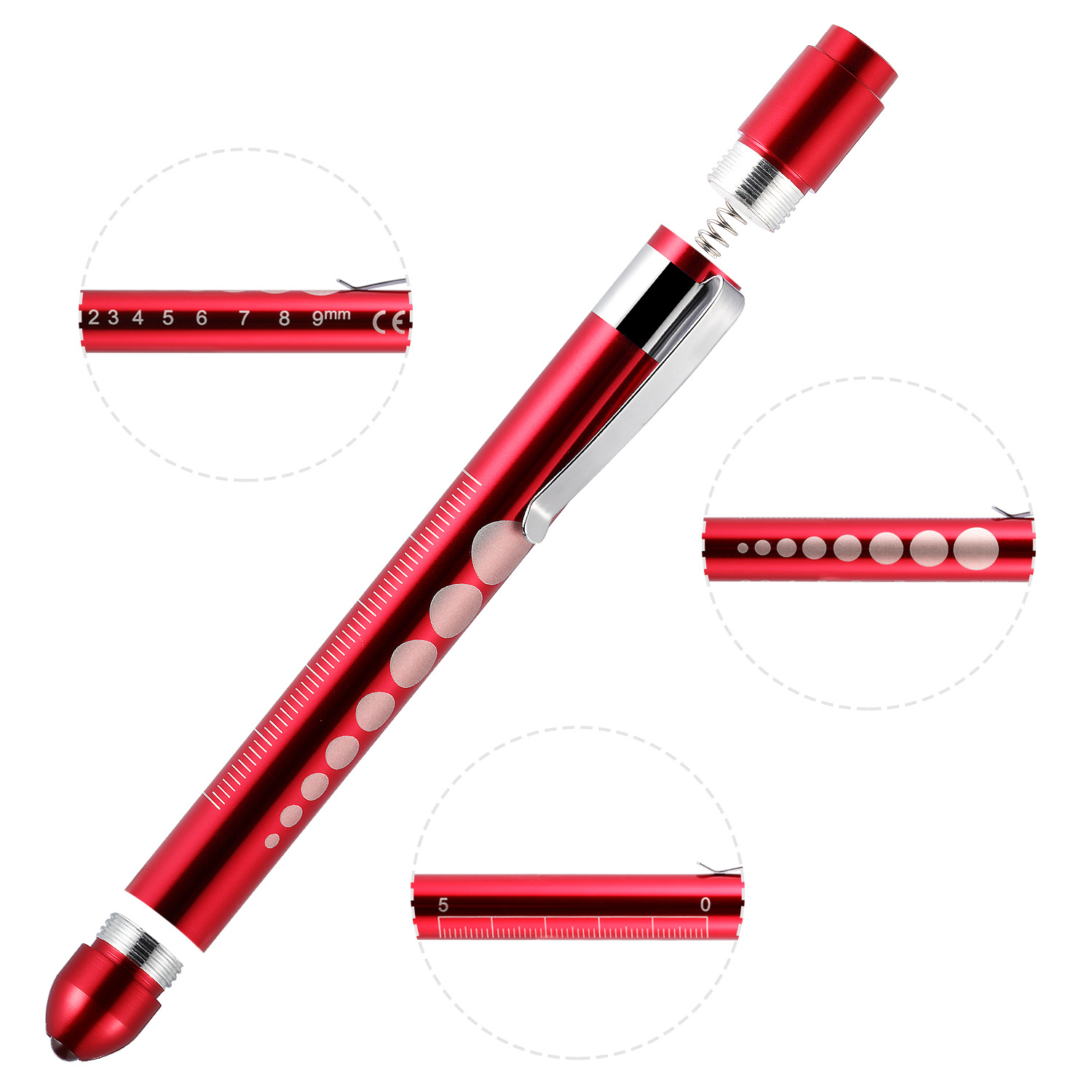 Lámpara de lápiz de pupila Lámpara de observación de médico Lámpara oral Lámpara de lápiz LED Mini linterna doméstica Luz blanca Luz amarilla