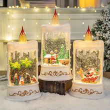 跨境圣诞节布置圣诞蜡烛水球灯八音盒发光水晶球圣诞节小礼物