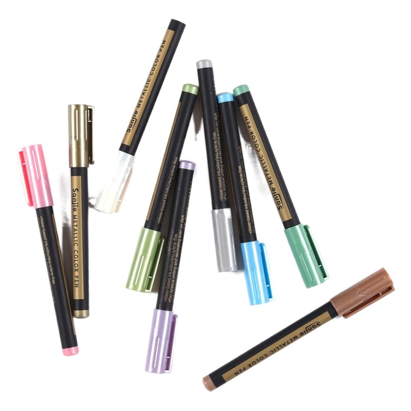 Sanjie color metálico marcador de pintura marcador de metal marcador de color a base de agua