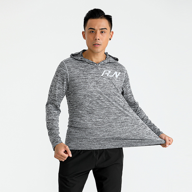 Otoño 2022 camiseta de manga larga de secado rápido para hombre ropa deportiva running fitness ropa de secado rápido suéter con capucha suelto camiseta