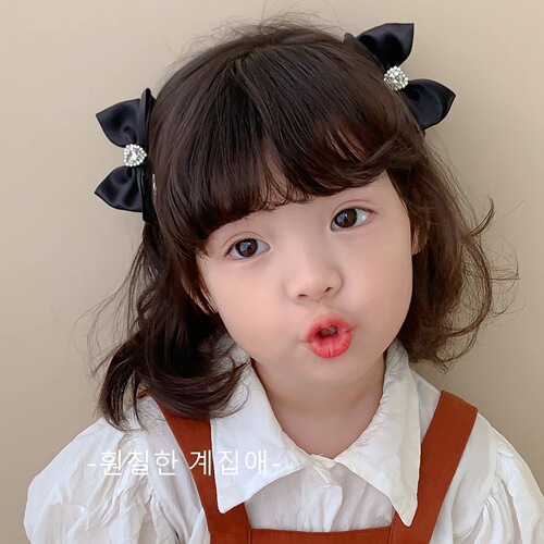Children's hair accessories: Princess on the run three-dimensional bow hairpin rhinestone hairpin baby cute top clip little girl clip