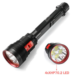 クロスボーダー新 4 XHP70 ハイパワー強力な光 LED 懐中電灯プロフェッショナルダイビング防水下照明捜索救助