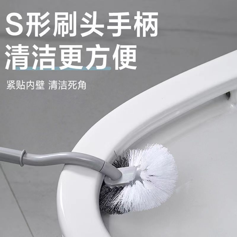 トイレの曲がった長い柄の便器のブラシの清潔なブラシのアイデアの死角がない柔らかい毛の清潔なトイレのブラシのメーカー|undefined