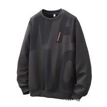 字母新款百搭上衣打底衫爆款跨境圆领潮时尚长袖卫衣男休闲士春秋