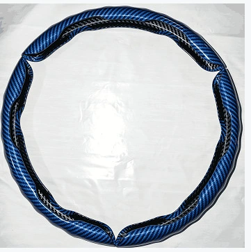 Steering wheel cover – Suitable for General Motors - 2-groove-buckle-wavy-bright-film-blue-3-pack-38cm