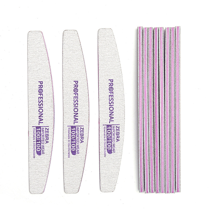Importación de arena profesional de color doble cuchillo archivos de uñas de fricción de uñas herramientas de tira de pulido de 1.8 mm de espesor placa de goma image 8