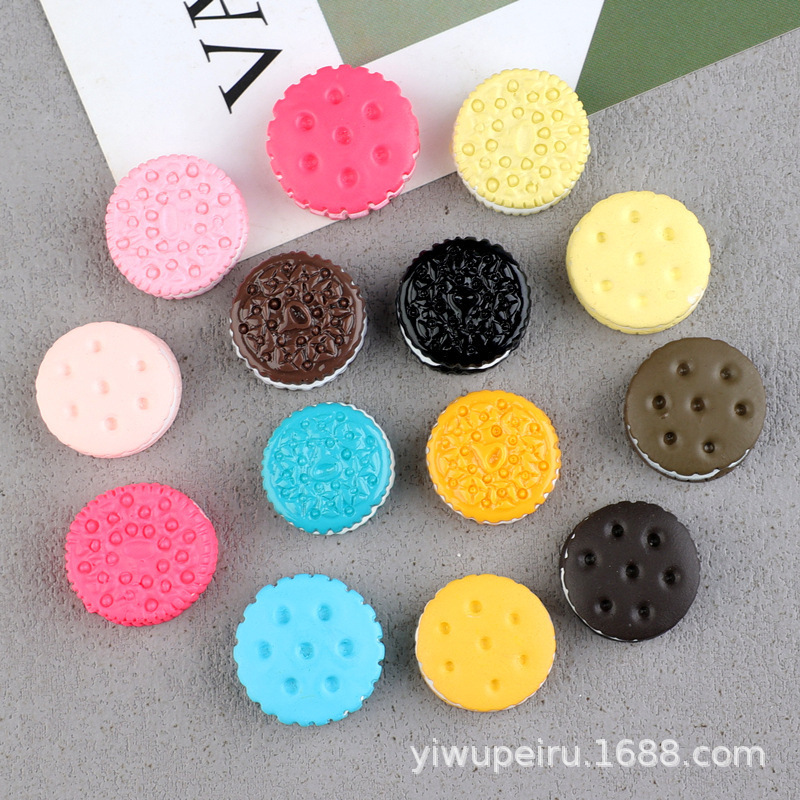 Oreo Accessories Ink Pad Cake Play Biscuit Resin Accessories Kidsren's Oreo Sandwich DIY Cream Glue Stationery Box