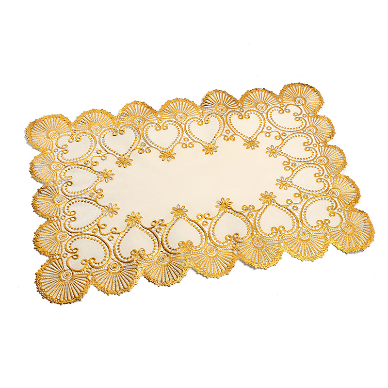Venta caliente transfronteriza tapete de lujo ligero tapete de mesa de PVC bronceado de alta calidad tapete de aislamiento térmico de hotel creativo salvaje europeo tapete antideslizante