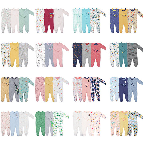 Baby clothes A-type onesie pure cotton clothes spring diaper cover baby first birthday foreign trade crawling suit