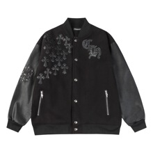 欧美潮流时尚 CH克罗十字架贴皮刺绣款棒球服外套 过检版跨境欧货
