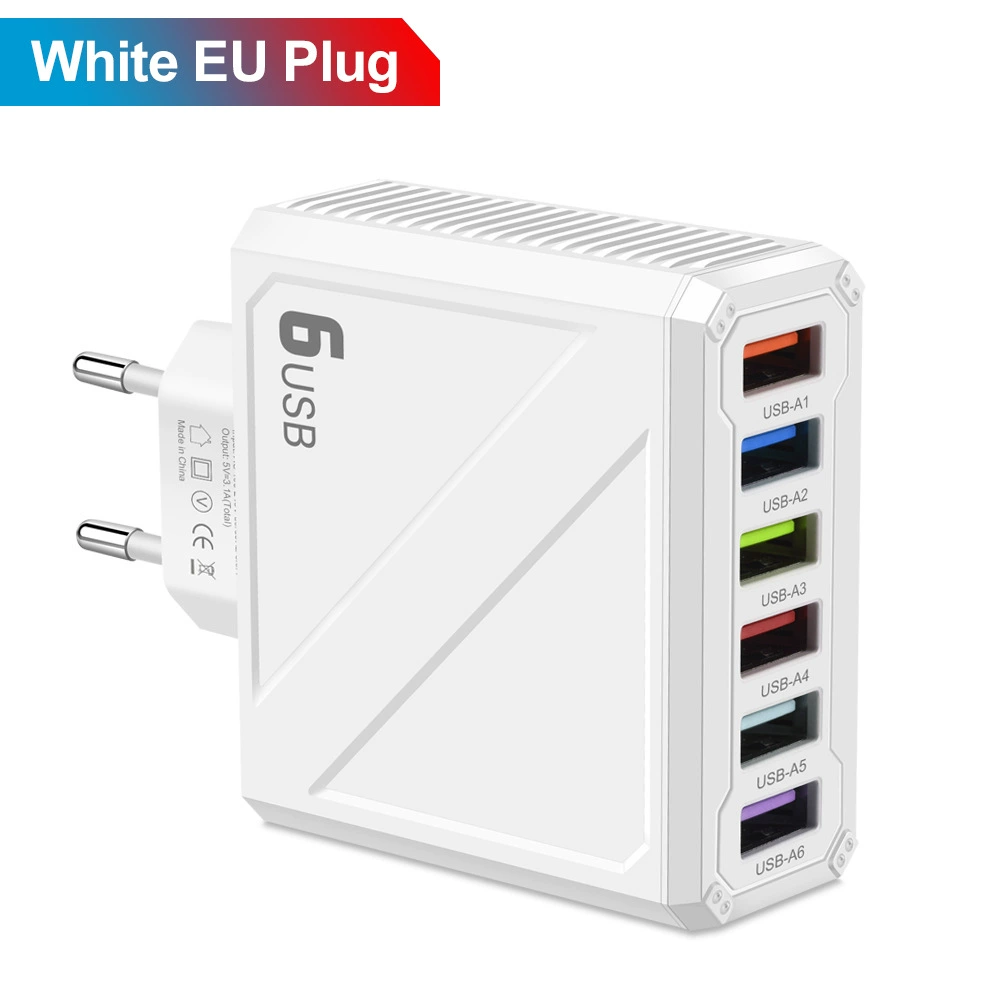 [Зарядное устройство 3.1A с 6 USB для телефонов, блок питания, европейские/британские/южнокорейские вилки]