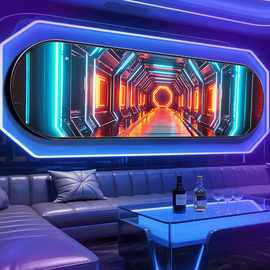 酒吧清吧太空舱氛围灯挂画赛博朋克电竞酒店网咖KTV烧烤店装饰画