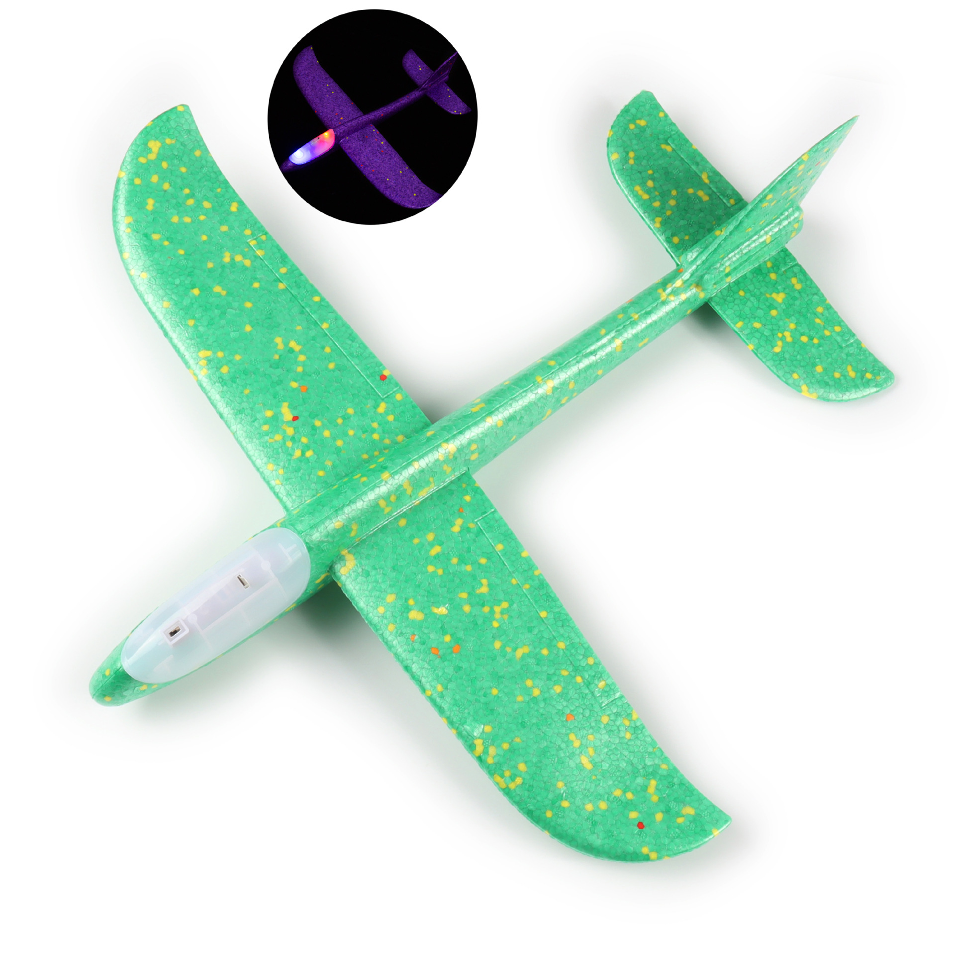 헤드라이트 48cm 손으로 던지는 항공기 (녹색)