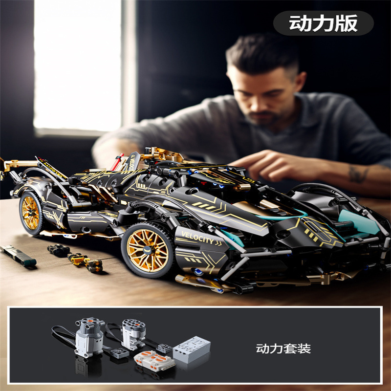 Compatible con lego galvanizado verde lambo tres mil años de coche deportivo Gini juguetes para niños modelo de coche de control remoto regalo de cumpleaños