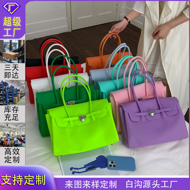 Cross-Border Fashion Handbag, High-End Bag, Large Capacity, Women's Summer Niche Tote Bag, Commuter Underarm Kelly Bag