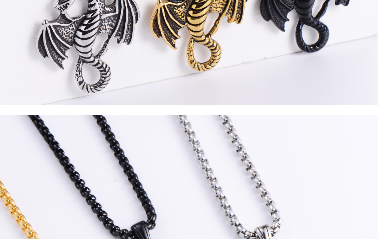 13g Weight 18K Gold Plated Plating Material No Inlaid Inlay Material 304 Stainless Steel Chain Material 304 Stainless Steel Material Animal Pattern Men'S Gender Animal 304 Stainless Steel No Inlaid 18K Gold Plated Men'S 9