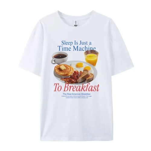 Food and clothing increased T-shirt cute and funny breakfast pun T-shirt graphic women Y2K enthusiasts streetwear T-shirt