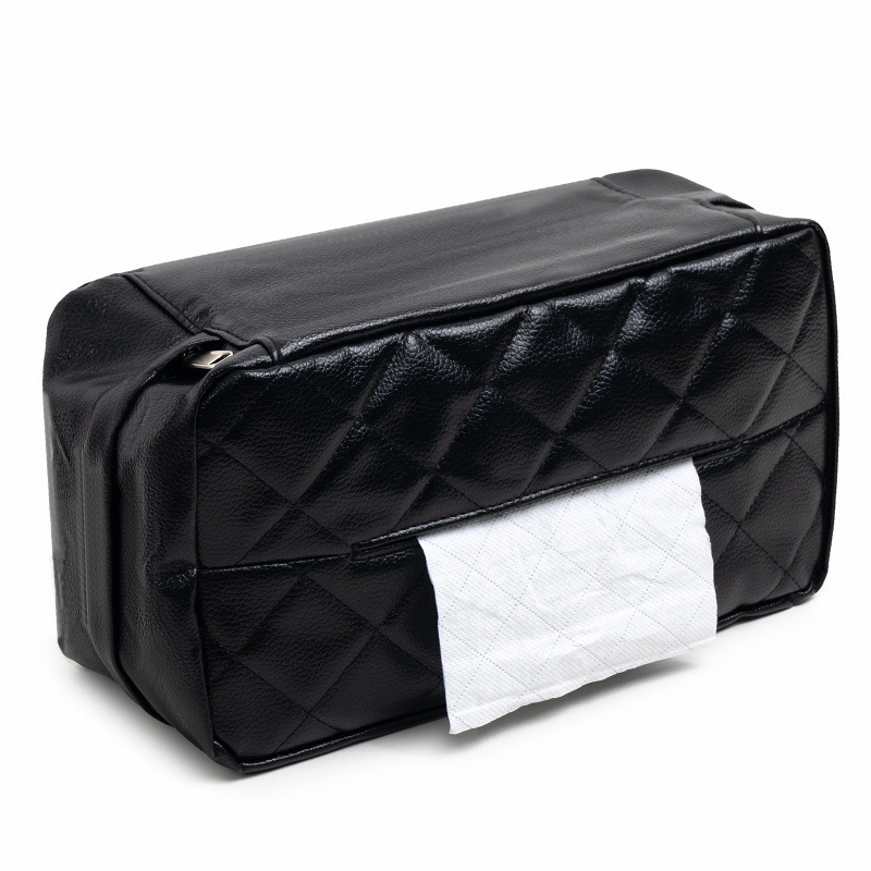 Fábrica de venta directa caja de toallas para automóviles, caja de reposabrazos de sombrilla general, silla colgante, caja de toallas para automóviles de cuero