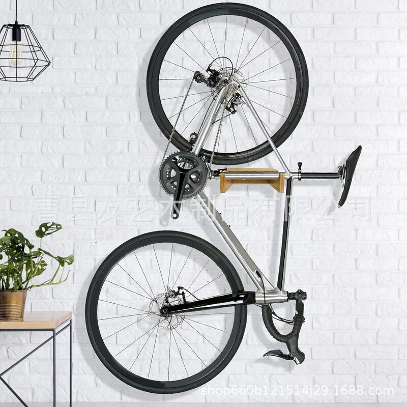クロスボーダー竹木自転車ラック壁掛け式マウンテンバイク木製収納棚木製壁自転車展示棚|undefined
