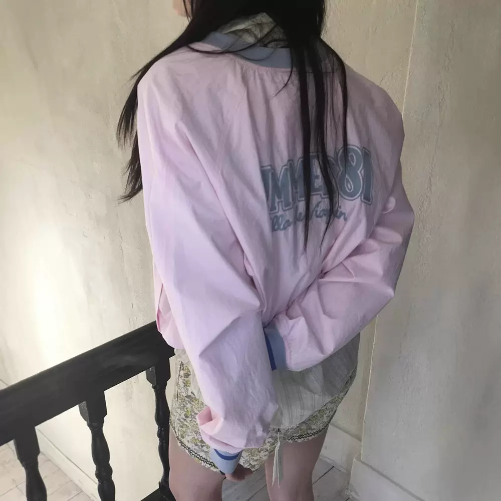 现货 女式字母刺绣拼色卫衣女春秋款高级感时尚套头上衣viapla*n