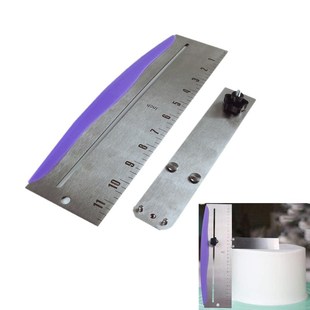 Stainless steel adjustable height cake cream leveler scraper with scale cake ruler surface levelling tool