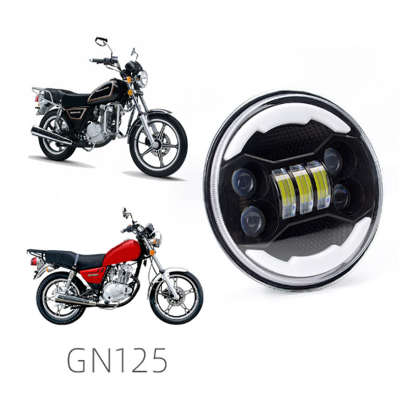 Faros de motocicleta todoterreno Little Prince 5.75 pulgadas LED Reconfiguración Retro Harley Angel Eye Faros