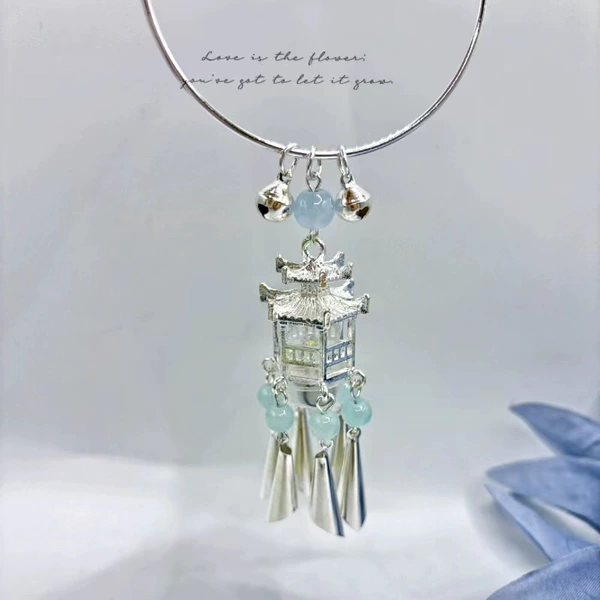 Palace lantern blue wind chime