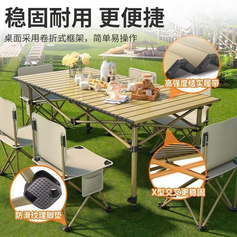 Folding Camping Table, Portable Night Market Display Stand, Picnic Supplies, Outdoor Barbecue Egg Roll Table, Foldable